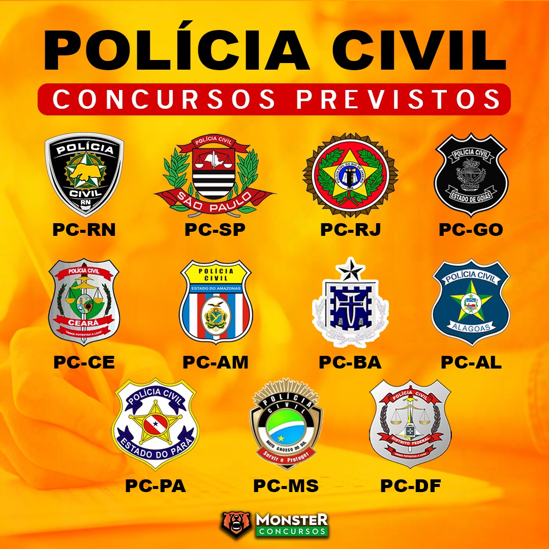  Concursos previstos para as carreiras policiais na área civil!